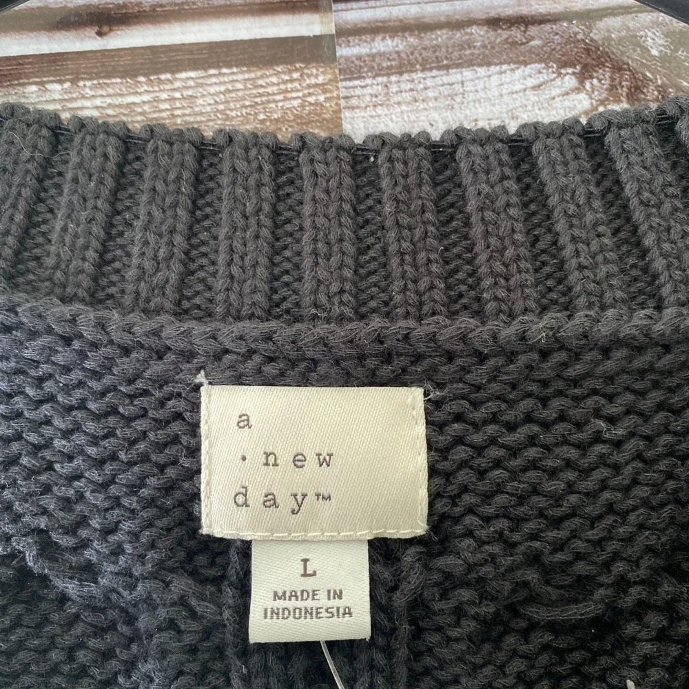 A New Day Women's Sleeveless Cable-Knit Sweater.‎ Size L Black NWT - Picture 6 of 7